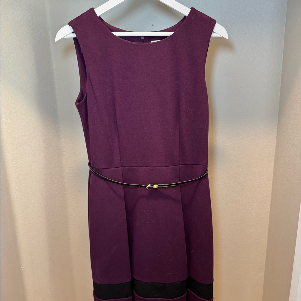 Calvin Klein Purple A-Line Midi Dress
